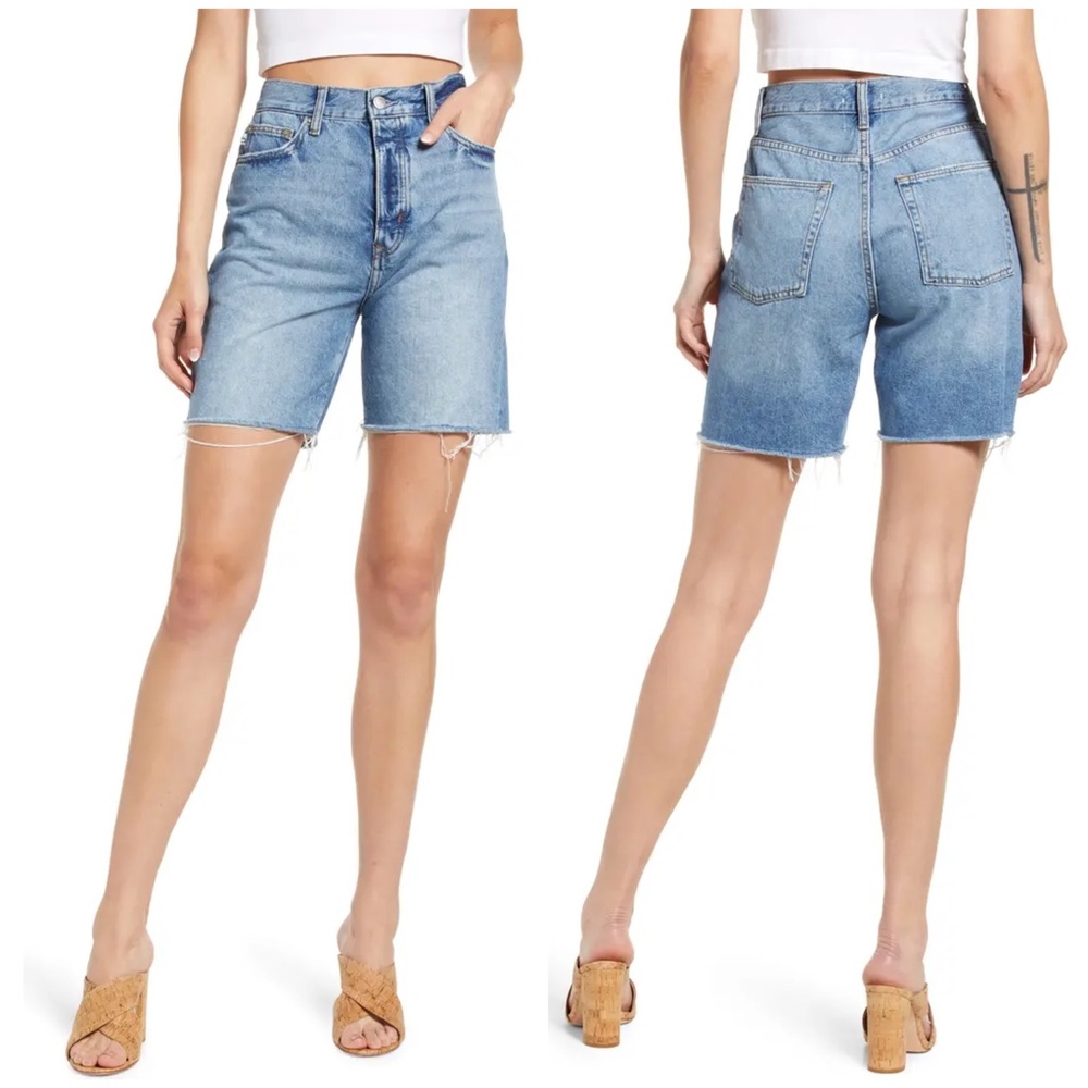 NEW Lovers and Friends Devon High Waist 90’s Cut Off Denim Shorts in Isl…
